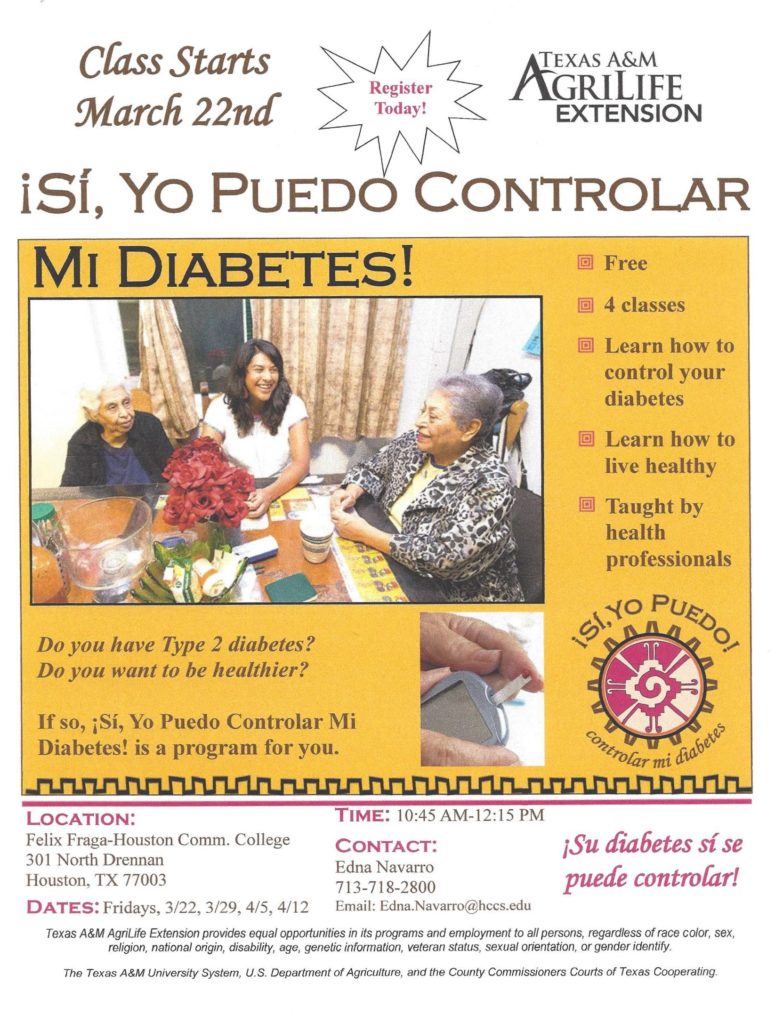 Si, Yo Puedo Controlar Mi Diabetes! Program flyer in English