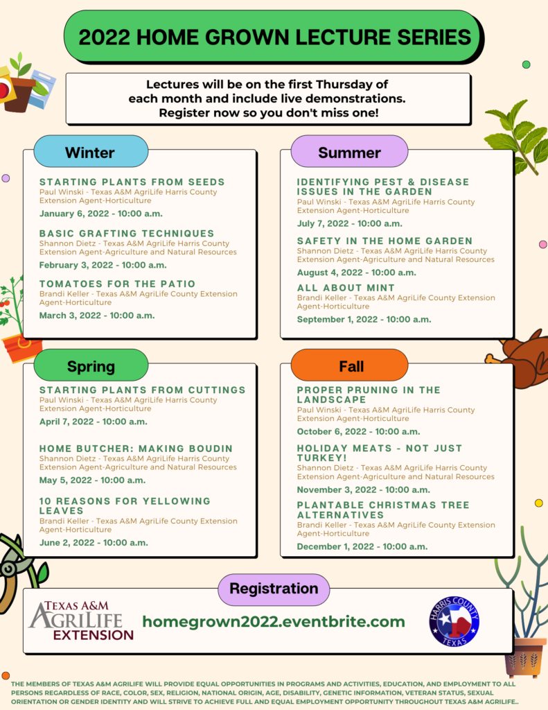 2022 Home Grown Lecture Series Flyer