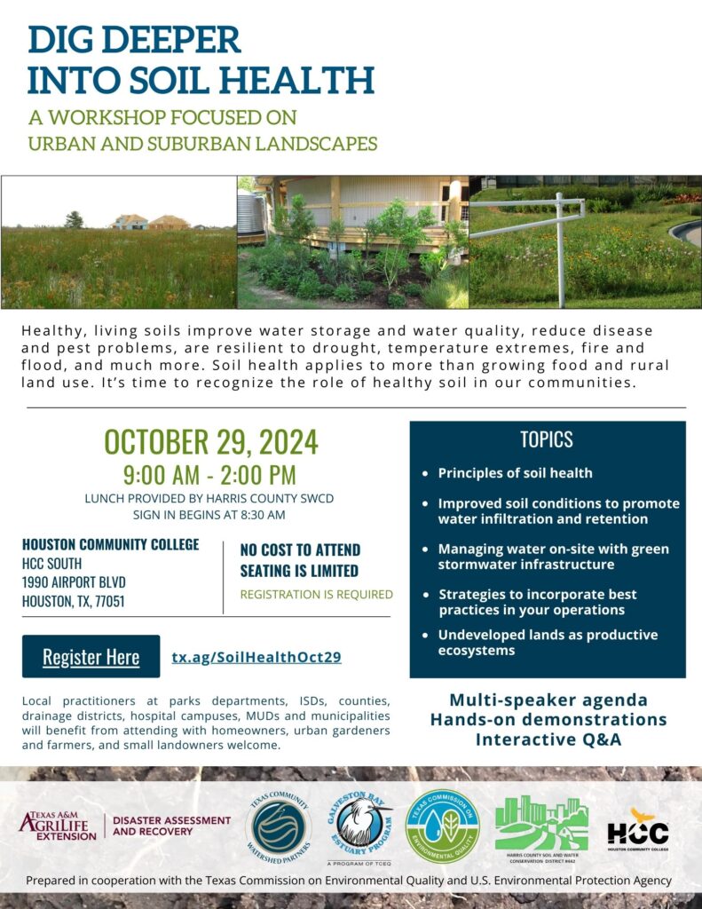 Flyer for October 29th Dig Deeper into Soil Health Workshop