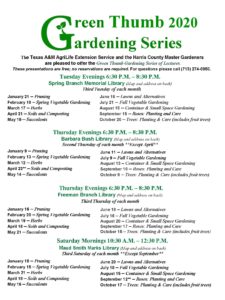 Green Thumb Lecture Series Flyer