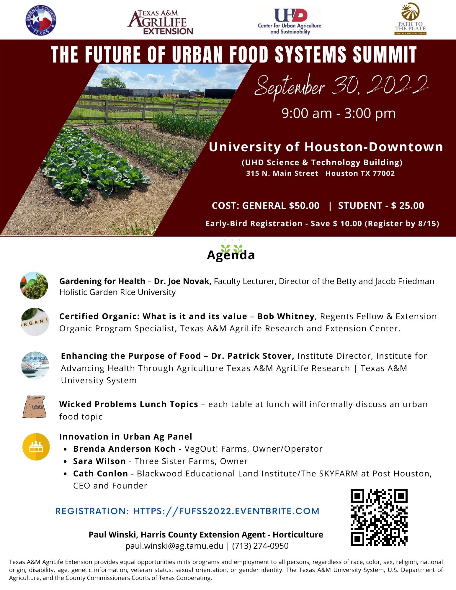 Flyer giving details of The Future of Urban Food Systems Summit